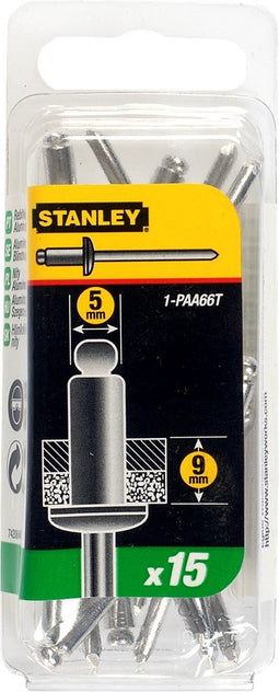Stanley - Popnagels - 5X9mm - 15 stuks