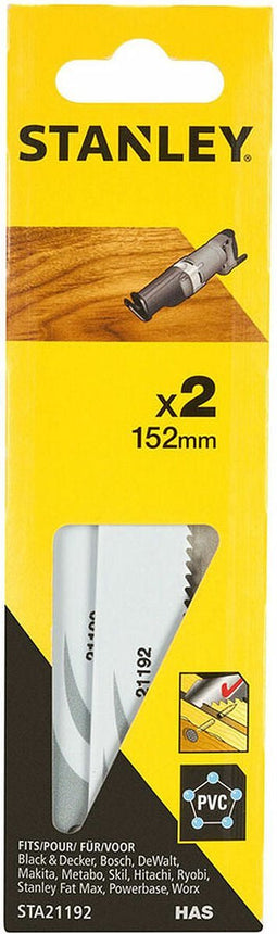 Stanley Recipro Zaagblad – Hout – Fijn – Recht – 152mm – STA21192-XJ