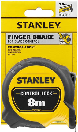 Stanley - Rolbandmaat Controle 8m - 25mm - meetlint - Meet- en Aftekengereedschap - 1 Stuk(s)