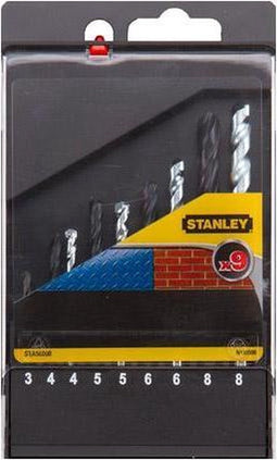 Stanley set van boren metaal en steen - 9 stuks