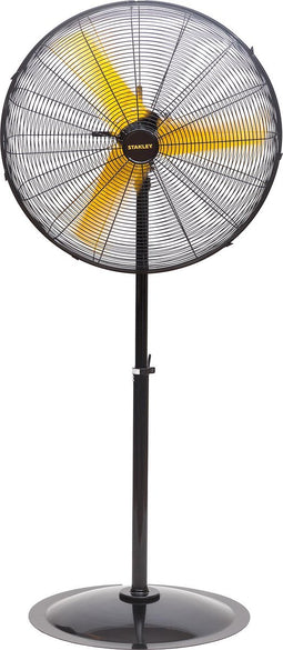 Stanley ST-30P-E Statiefventilator - Staande Ventilator voor Bouwplaats - 82dB - IP12 Gecertificeerd - 69,9 x 69,9 x 210,9 CM - Staal - Geel/Zwart