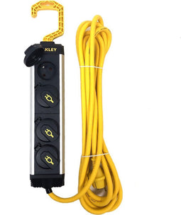 Stanley Stekkerdoos Hook 4-voudig 5 Meter Aluminium Zwart