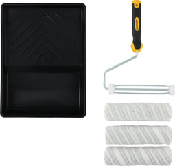 STANLEY Verfrollerset - 230mm - 3x Roller, 1x Houder, 1x Verfbak - Voor Gladde Ondergronden