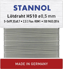 Stannol HS10 Soldeertin, loodvrij Loodvrij Sn99,3Cu0,7 10 g 0.5 mm