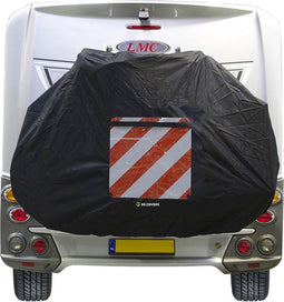 STAR fietsdragerhoes van DS COVERS – Outdoor – Waterdicht – met gevarenbordhouder – 300D Oxford – Incl. Opbergzak – geschikt voor 2/3 fietsen – beschermt de fiets(en) achterop de caravan en camper