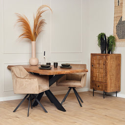 StarFurn Boomstamtafel Boston Mangohout Naturel 160cm