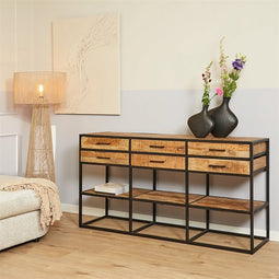 StarFurn Dressoir Denver Mangohout en Metaal Naturel 160cm