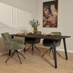 StarFurn Eettafel Omaha Mangohout Zwart 240cm