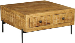 StarFurn Salontafel Brandy Naturel Mangohout 80x80cm