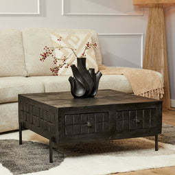 StarFurn Salontafel Brandy Zwart Mangohout 80x80cm