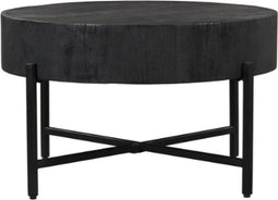 StarFurn Salontafel Cooper Mangohout Zwart Ø80cm