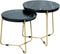 StarFurn Salontafel Set van 2 Caly Zwart Marmer Ø50/Ø40cm