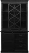 StarFurn Vitrinekast Fresno Zwart Mangohout en Metaal 120cm