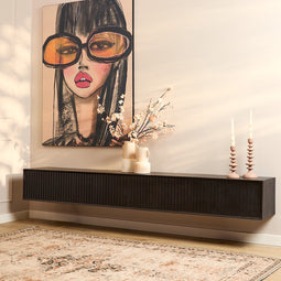 StarFurn Zwevend Tv-meubel Madison Zwart 240cm