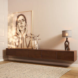 StarFurn Zwevend Tv-meubel Vision Walnoot 280cm