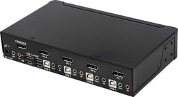 StarTech.com 4 Port DisplayPort KVM Switch, 4K 60Hz, Single Display, Dual Port UHD DP 1.2 USB KVM Switch met Geïntegreerde USB 2.0 Hub & Audio, Dell, HP, Apple, Lenovo, TAA Compliant