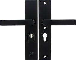 Starx Veiligheidsbeslag met Kerntrekbeveiliging – Deurbeslag Zwart – Kruk/Kruk – Langschild PC55 mm