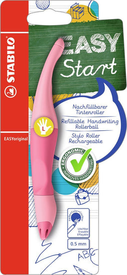 STASTABILO EASYoriginal - Ergonomische Rollerball - Linkshandig - Blauwe Uitwisbare Inkt - Holograph Edition - Navulbaar - Pastel Poeder Roze