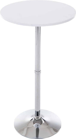 Statafel rond Chrome frame Wit blad