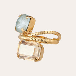 Statement-ring met twee stenen
