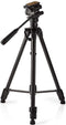 Statief - Maximaal draagvermogen: 2.5 kg - Minimale werkhoogte: 60.5 cm - Maximale werkhoogte: 147.5 cm - 3 Segmenten - Pan & Tilt - Inclusief reistas - Zelfnivellerende voeten - ABS / Aluminium