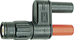 Stäubli XM-BB/4 Meetadapter BNC-stekker - Bus 4 mm Aanraakveilig Zwart, Rood
