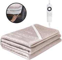 STAUS&BACH CozySnug - 1 persoons elektrische onderdeken (100W) - Warmtedeken met 6 warmtestanden en timer (2, 4 en 6 uur) - Wasbaar deken - 150x80 cm - Dusty Pink