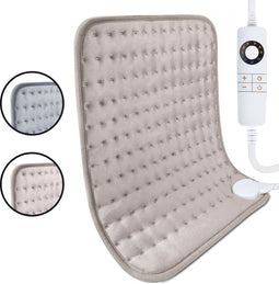 STAUS&BACH HeatMat - Elektrisch warmtekussen (100W) met 6 warmtestanden en timer (30, 60 en 90 minuten) - Wasbaar - 30 x 40 cm fleece heating pad - Verwarmingskussen voor nek, schouder, rug, buik (Periods) en voeten - Dusty Pink