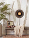 GOOD&MOJO Wandlamp Kalimantan - Bamboe/Zwart - Ø44cm - Binnen Modern
