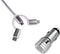 SUBBLIM SUB-CHG-4CC001 - Universele USB-Autolader 2xUSB 2.4A + Kabel 3 in 1 - Zilver