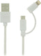 Sweex 2-in-1 Data en Oplaadkabel USB 2.0 / Micro-USB + Lightning - MFi gecertificeerd - Wit
