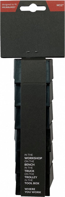 StealthMounts BM-MW12-BLK-6-BLK Accuhouder voor Milwaukee M12 - Zwart - 6-pack