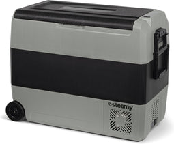 Steamy-E Dual Zone Roller Elektrische Compressor Koelbox Op Wielen - 56 liter - 12V en 230V - voor auto en camping - Grijs