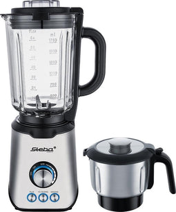Steba MX4Plus - Blender - 1200 Watt - 1,75 Liter -3 programma's - incl glazen kan & RVS beker - RVS