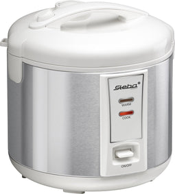 Steba RK2 rijstkoker | 3,5 liter inhoud | Stoominzet voor groenten vis | eenvoudige "éénknop" bediening | warmhoudfunctie | RVS