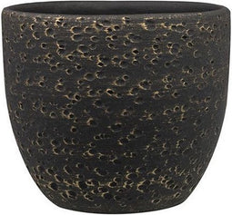 Steege Plantenpot Rinca - zwart - lava look - 25 x 23 cm - Voor binnen