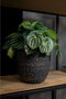 Steege Plantenpot Rinca - zwart - lava look - 25 x 23 cm - Voor binnen