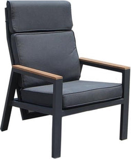 Stefano Loungestoel Teak - Antraciet