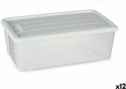Stefanplast Opbergbak Met Deksel Stefanplast Elegance Wit Plastic 5 L 19,5 X 11,5 X 33 Cm (12 Stuks)