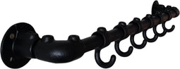 Steigerbuis Kapstok | 100cm | 6 Haken | Buis 27mm | Industrieel | Loft | Robuust | Buis | Staal | Metaal