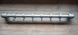 Steigerbuis Kapstok | 95cm | 6 Haken | Buis 42mm | Industrieel | Loft | Robuust | Buis | Staal | Metaal