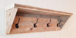 Steigerhout kapstok 4x2 haken | wandkapstok | Gebruikt steigerhout | hout | industrieel | vintage | robuust | landelijk | Staal |Handgemaakt