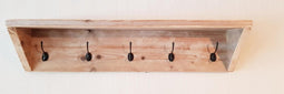Steigerhout kapstok 5x2 haken | 95cm | Wandkapstok | Gebruikt steigerhout | hout | industrieel | vintage | robuust | landelijk | Staal |Handgemaakt
