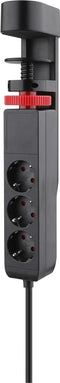 Stekkerdoos 3-voudig - zwart - 3m - voor tafelmontage - incl 3x USB (A&C)