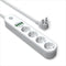 Stekkerdoos - Met USB en schakelaar, 4-voudige, 4 x USB-A snellader, 2500 W, 2 meter snoer - Voor smartphones/tablets - Wit - ACROPAQ