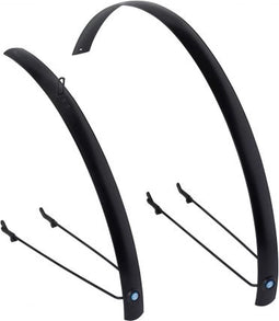 Stel spatborden 28 inch alu plat mat zwart 40mm