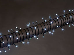 Stella LED, lichtslinger, 40 m, 600 leds, koudwit, groene kabel, voor binnen en buiten, 24 V