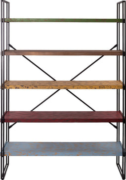 Stellingkast Hout & Metaal - Meerkleurig