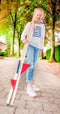 Stelten blauw/rood gemaakt van beukenhout - 170 cm