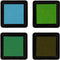 Stempelinkt, groen, lichtgroen, olijf, aqua, H: 2 cm, afm 3,5x3,5 cm, 4 stuk/ 1 doos